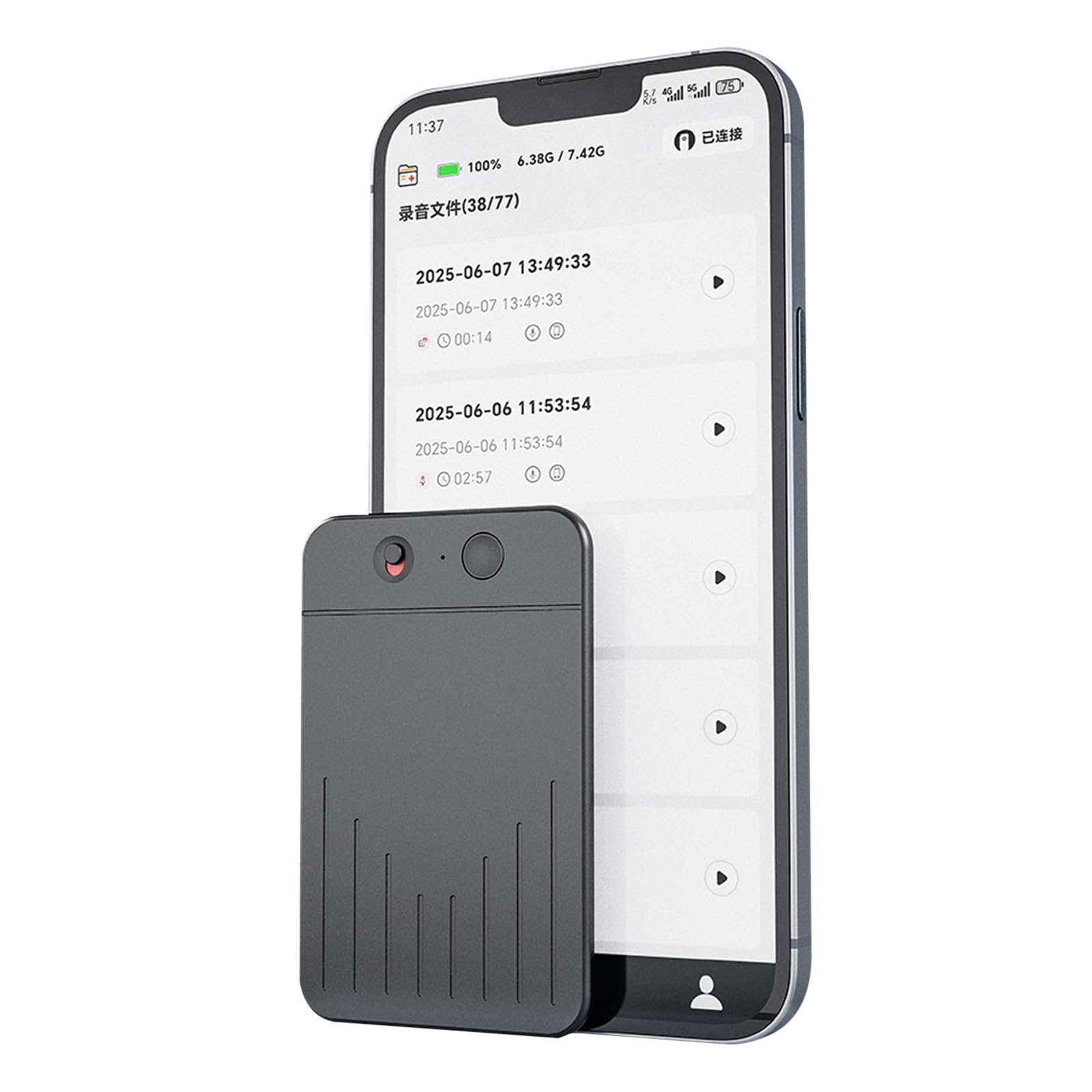 AI Voice Recorder Device, Audio Recorder Transcribe & Summarization with ChatGPT Dictaphone Support 80+ Languages Transcribe Summary Language Translation Device for Lecture Meeting Call