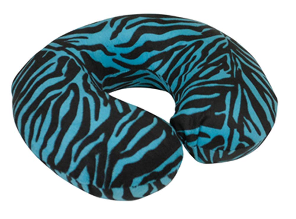 Memory Foam Moulded Pressure Relief Neck Cushion Comfort and Posture, Ideal for Travel Supports the Head, Neck and Chin when Sleeping use for Plane, Train or Car Journeys Travel Pillow In Blue Tiger