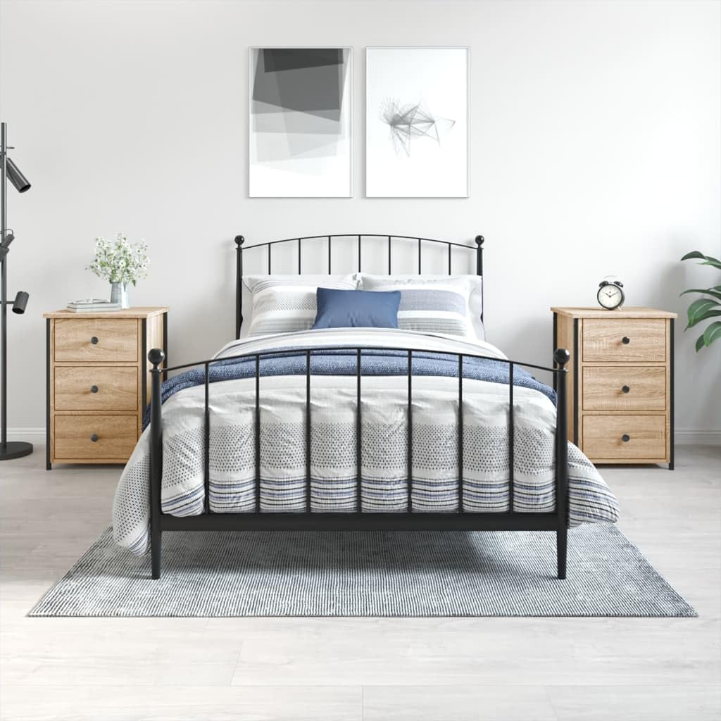 vidaXL Mesitas Noche 2 uds Madera ingeniería Roble Sonoma 40x36x60 cm