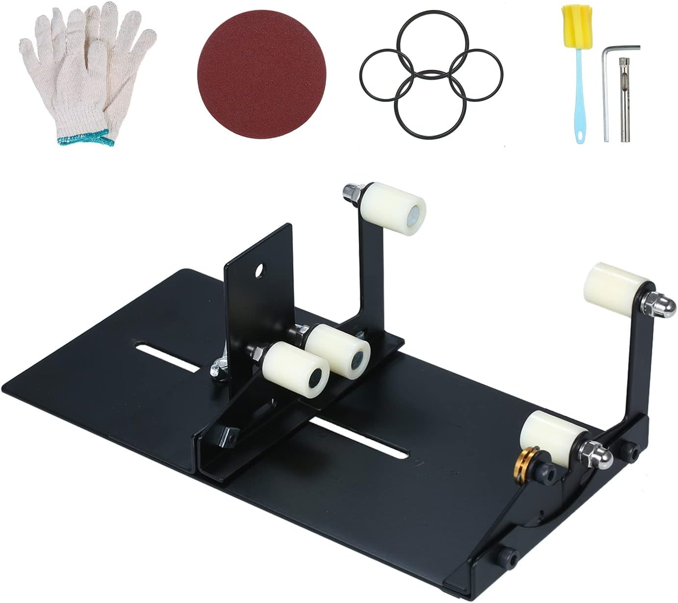 Glass Bottle Cutter Cutting Tool Upgrade Version Square and Round Wine Beer Glass Sculptures Cutter for DIY Glass Cutting Machine Metal Pad Bottle Holder with Cutting Accessories