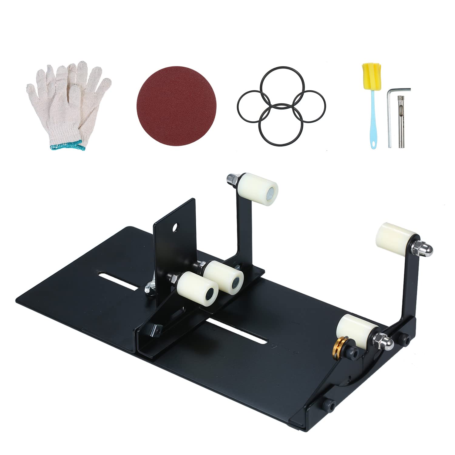 Glass Bottle Cutter Cutting Tool Upgrade Version Square and Round Wine Beer Glass Sculptures Cutter for DIY Glass Cutting Machine Metal Pad Bottle Holder with Cutting Accessories