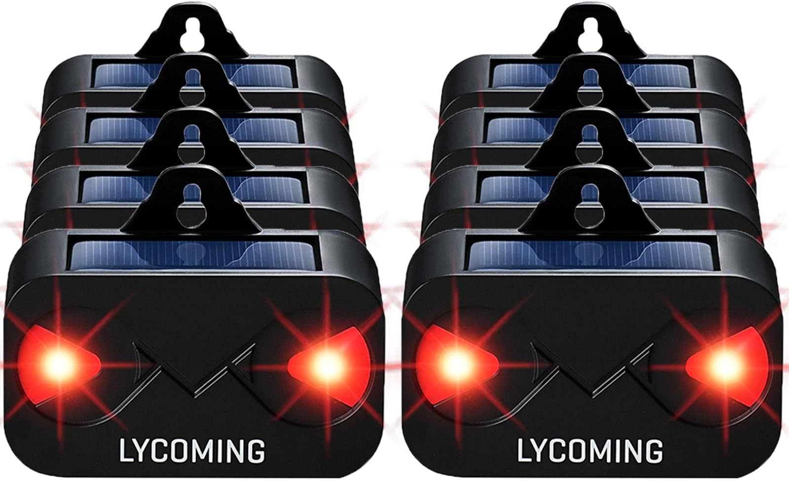 Lycoming Nocturnal Animals Coyote Deterrent Skunk Raccoon Deer Repellent Devices Solar Predator Control with Red LED Strobe Lights for Outdoor Yard Garden 8 Pack