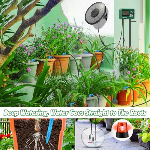 AnseTo-Sistema-de-Riego-Solar-con-Temporizador-Automatico-DIY-2024-ultima-Version-Kit-Riego-por-Goteo-para-Jardin-Balcon-Invernadero-con-15-Metros-de-Manguera-de-Agua-15-Mangueras-de-Goteo