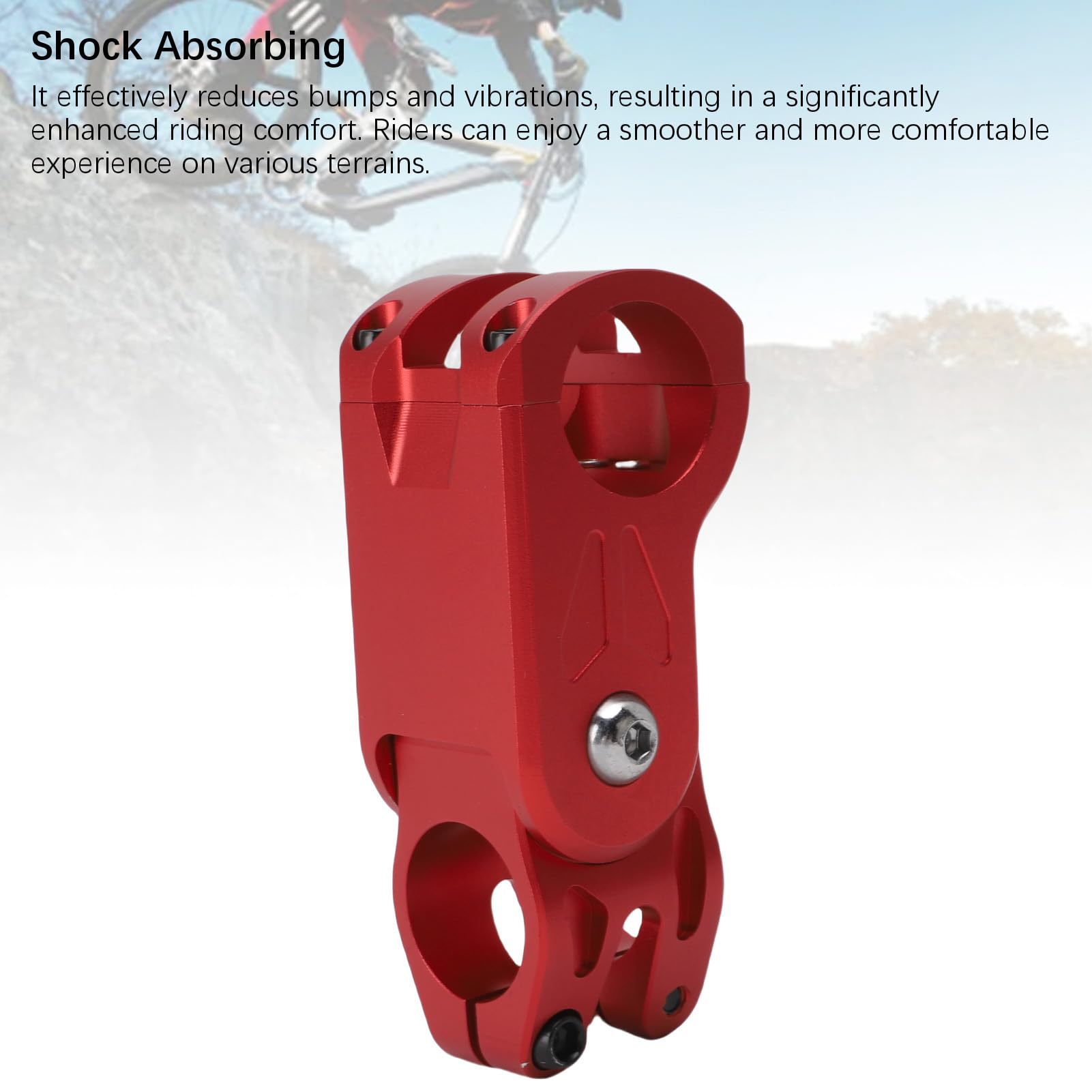 Attacco Manubrio per Bicicletta Rosso in Lega di Alluminio Ammortizzante Attacco Manubrio per Mountain Bike Bici da Strada Leggero Resistente e Stabile per Giri