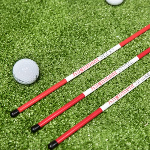 Shaun Webb Pga Golf Alignment Sticks (Pack Of 3 Golf Sticks) Swing With Confidence And Accurately. Instant Feedback - Improve Your Swing - Align Your Body, Balls & Club. Golf Training Sticks For Men #TOP3