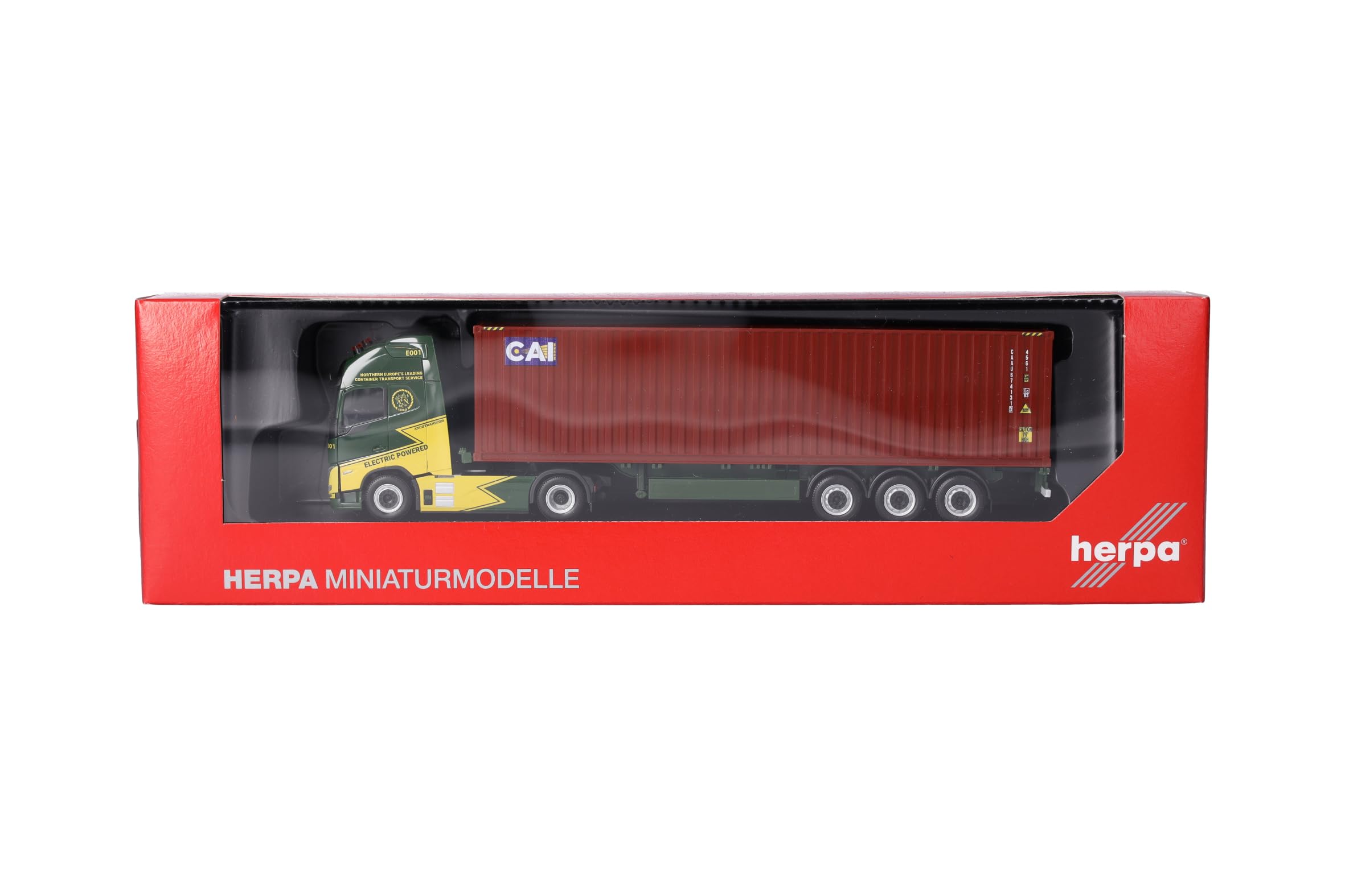 Herpa Truck Model Volvo FH GL XL Electric 40ft container semi