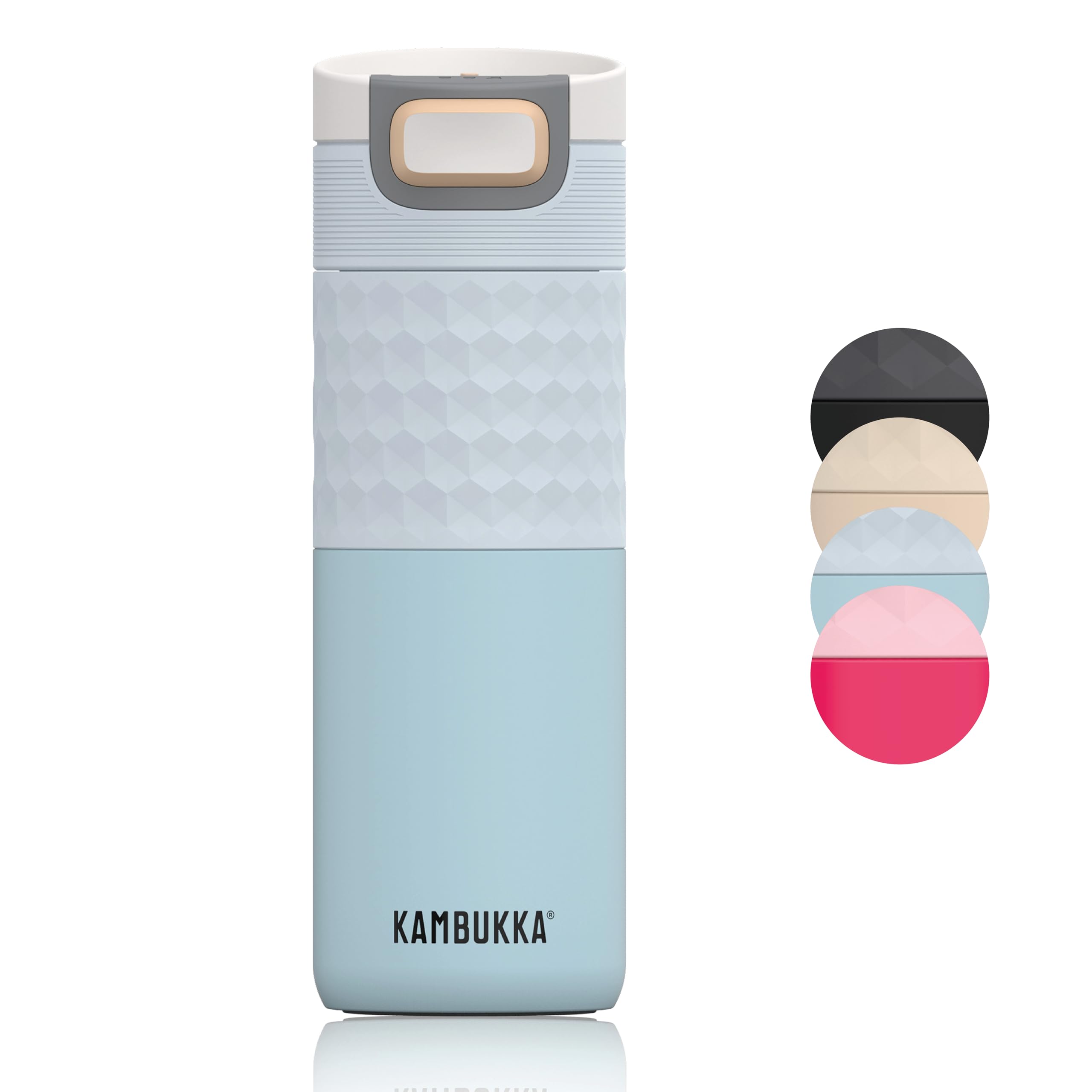 Kambukka ETNA Breezy Blue Thermal Mug 500 ml, Coffee Mug to Go Made of Stainless Steel, Leak-Proof & Leak-Proof