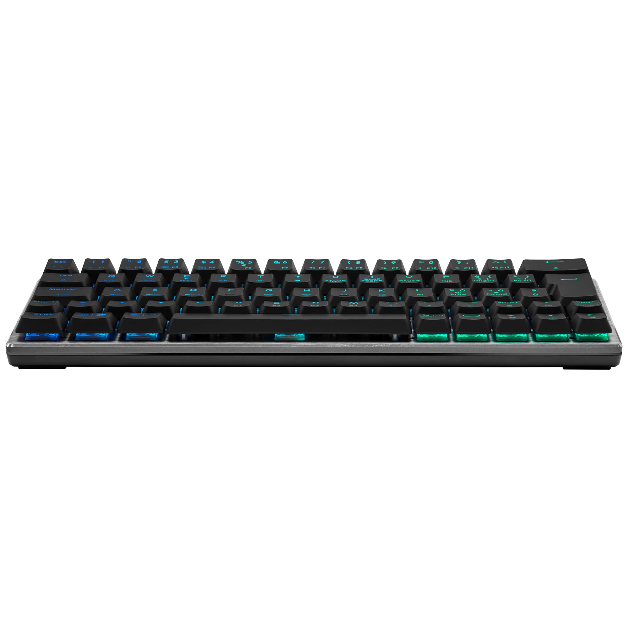Cooler Master Przewodowa klawiatura do gier - układ IT kompaktowy 60%, mechaniczny przełącznik niskiego profilu, podświetlenie RGB z przyciskiem, sterowanie lotem, kompatybilny z systemami