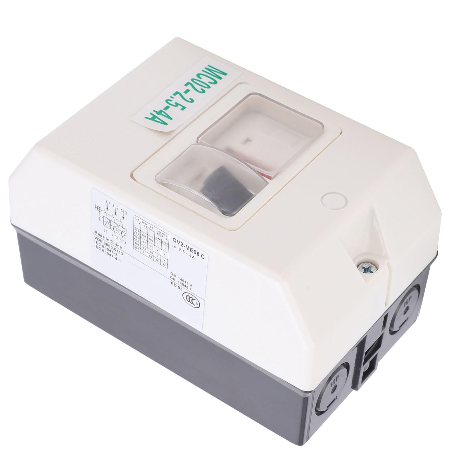 Salvamotore IP55 per Motore Elettrico - Interruttore Automatico di Protezione Impermeabile con Guscio in ABS Modello MC02-2.5-4A