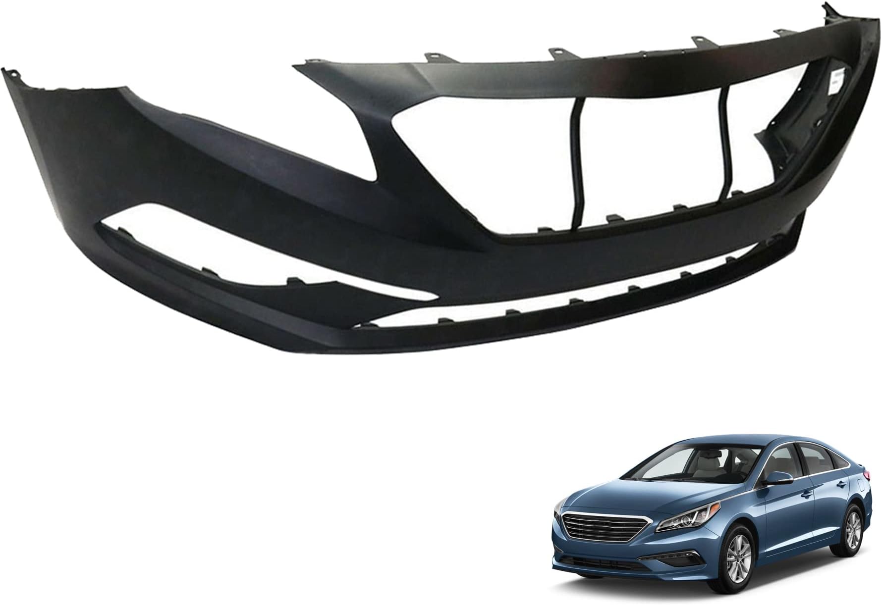 munirater Front Bumper Cover Primered Replacement for 2015-2017 Sonata