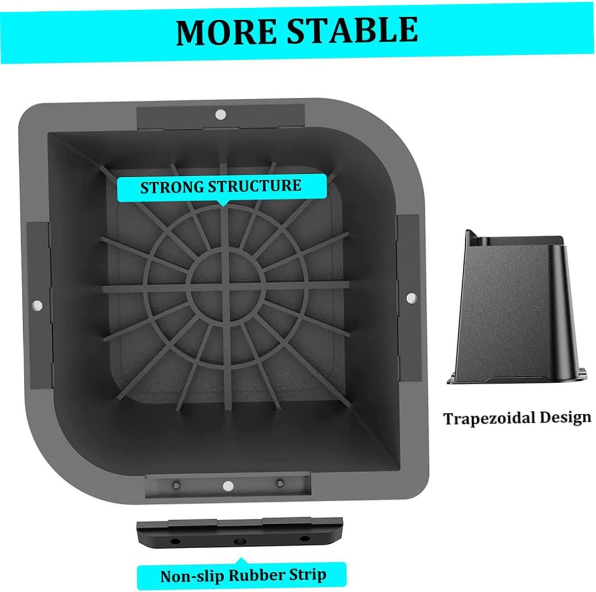 4pcs Bed Frame Risers Heavy Duty Elevation for Sofa Couch Chair and Table Non-Slip Design Height Material Black for Home and Office Use