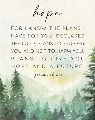 Jeremiah 29 11 Bible Verse Poster Hope Christian Wall Art Inspirational Scripture Home Decor Uplifting Gift For Believers(Unfram