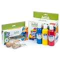 dabble Toddler's First Painting Set with Jumbo Brushes | Non-Toxic Washable Finger Paints & Easy-to-Hold Brushes | Safe 