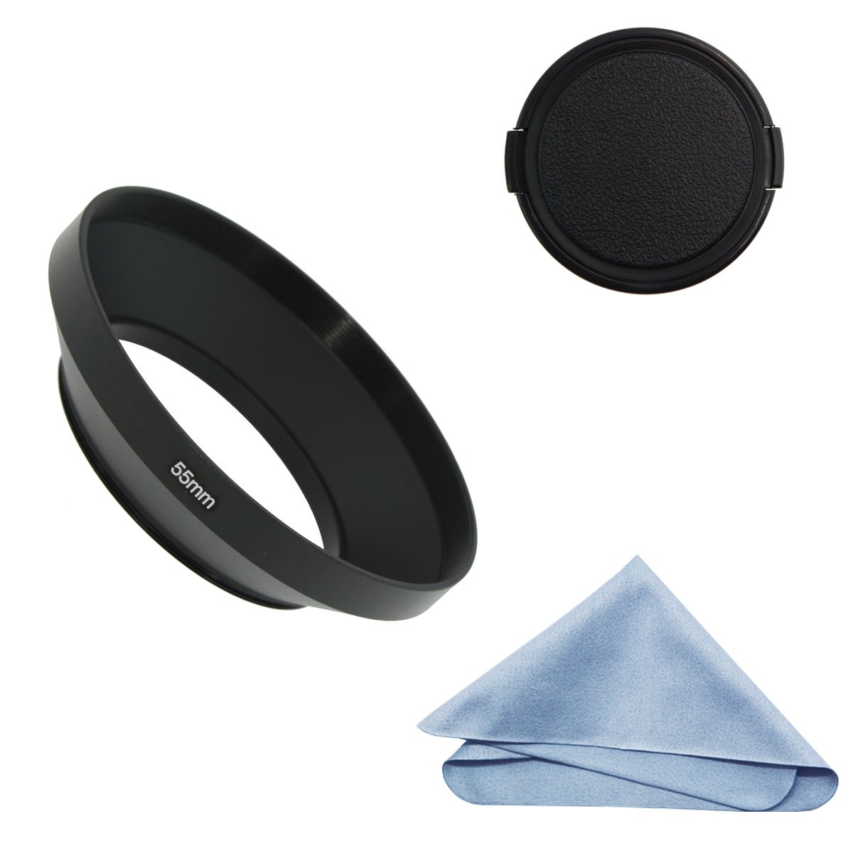 SIOTI 55mm Lens Hood, Matte Treatment Inside, Aluminum Material, Compatible with All Camera Lens S/C/N/F/O/P etc.(55mm)