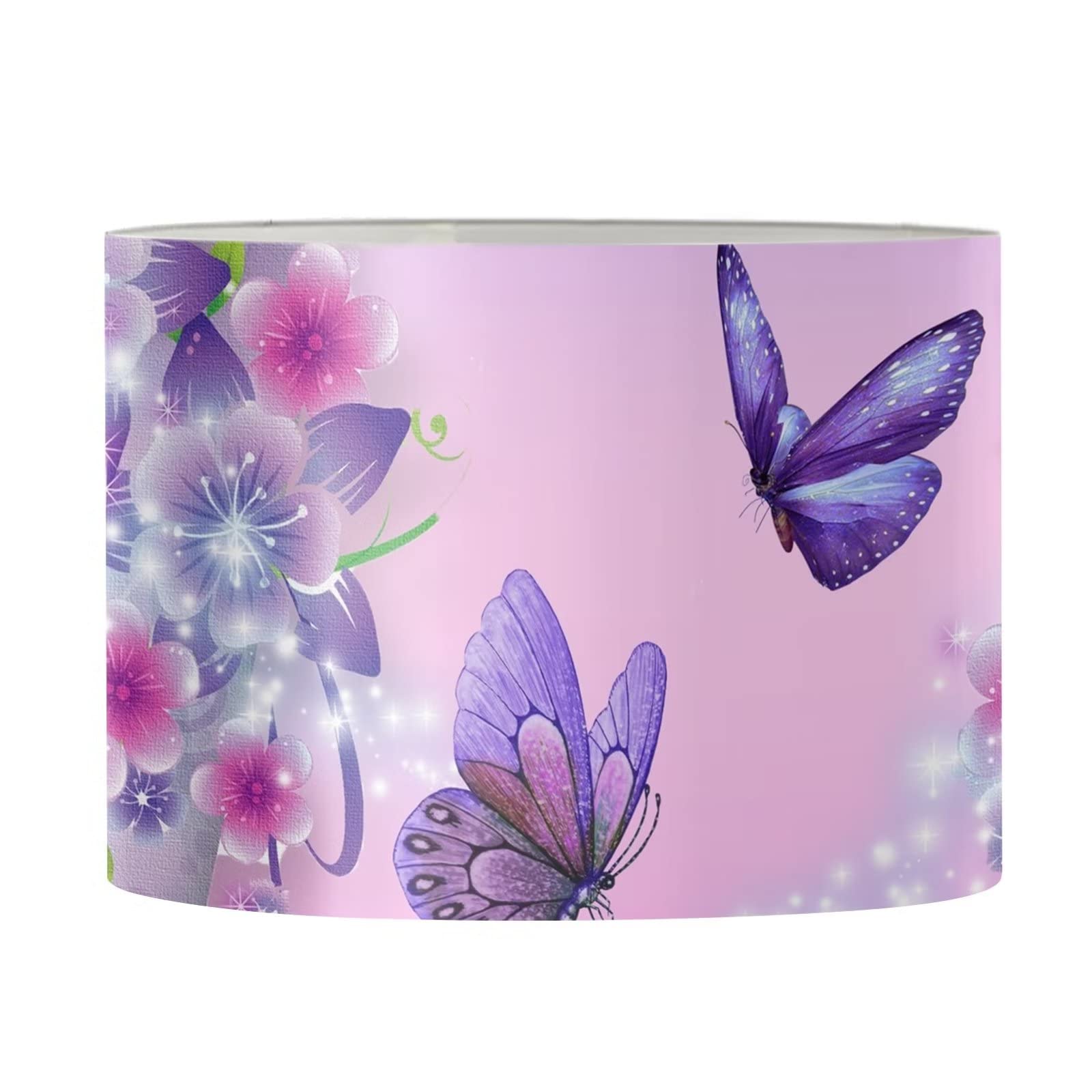 Suhoaziia Butterfly Flowers Pink Lampshade for Table Lamp Floor Light for Bedroom Living Room Farmhouse Home Decor — image 1