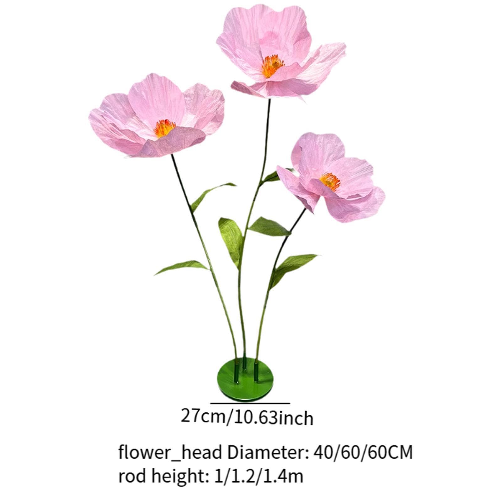 Fiori Giganti per Matrimoni, Composizioni Floreali per Matrimoni, Fiori Giganti, Realistici Ed Eleganti con Supporti per Recinzioni, Palchi per Banche, Rosa