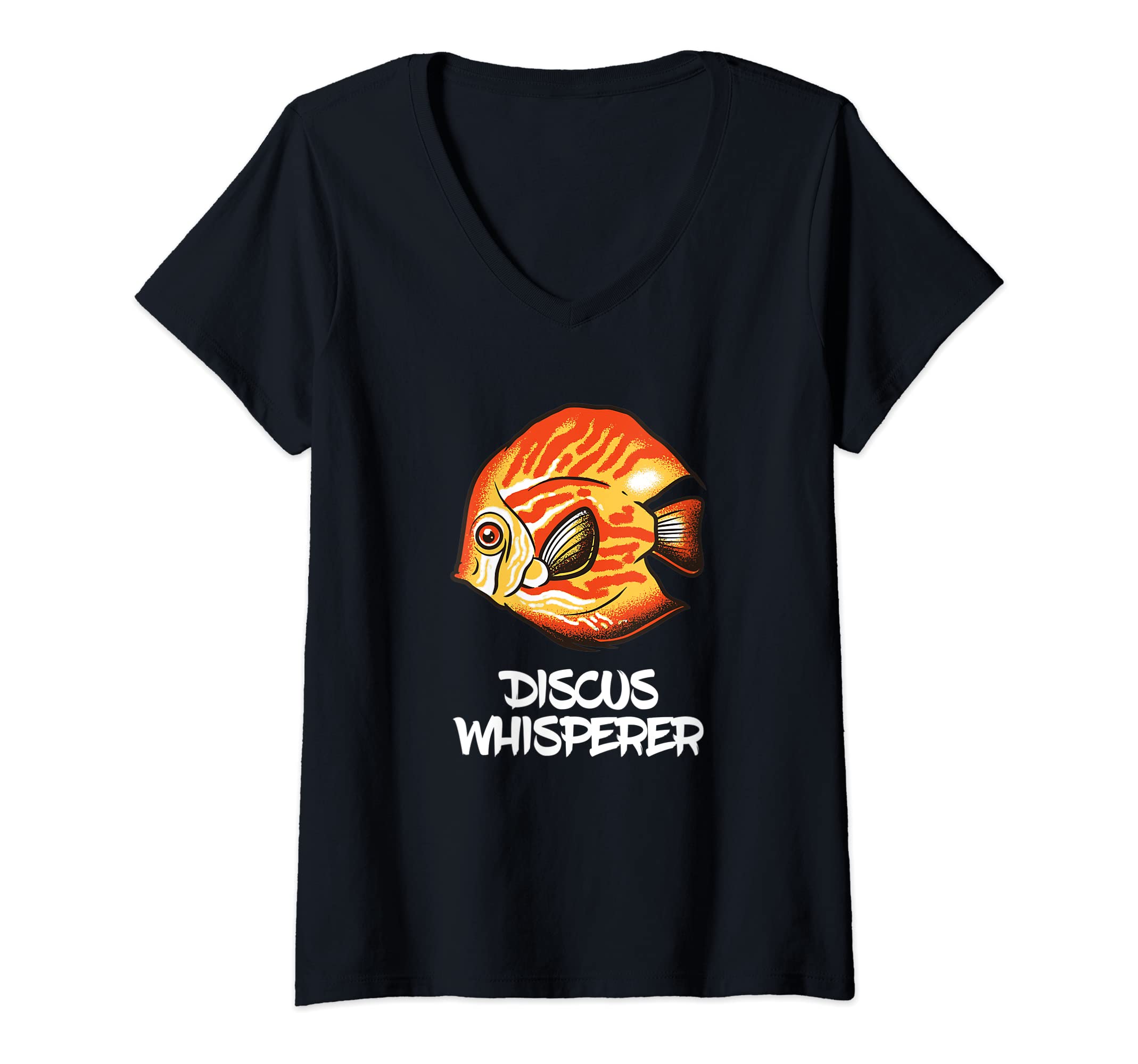 Womens Life is better with Discus fishbowl tank Auquarium V-Neck T-Shirt