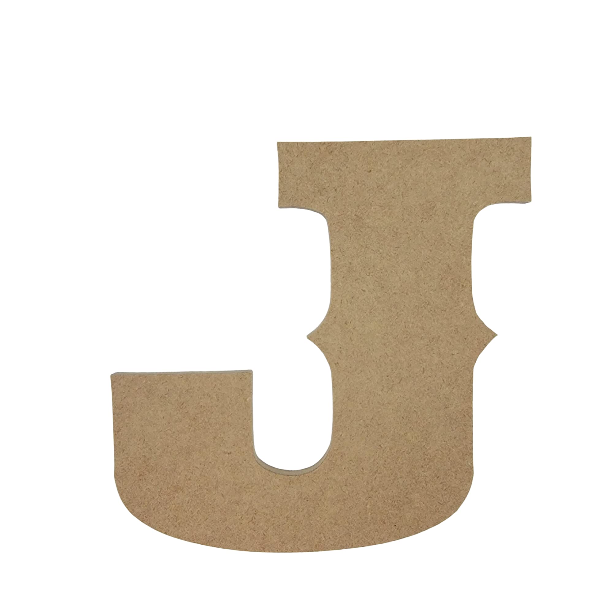 6" Wooden Letter J Unfinished, Saddlebag Font, Craft Cutout 1-8" Thick