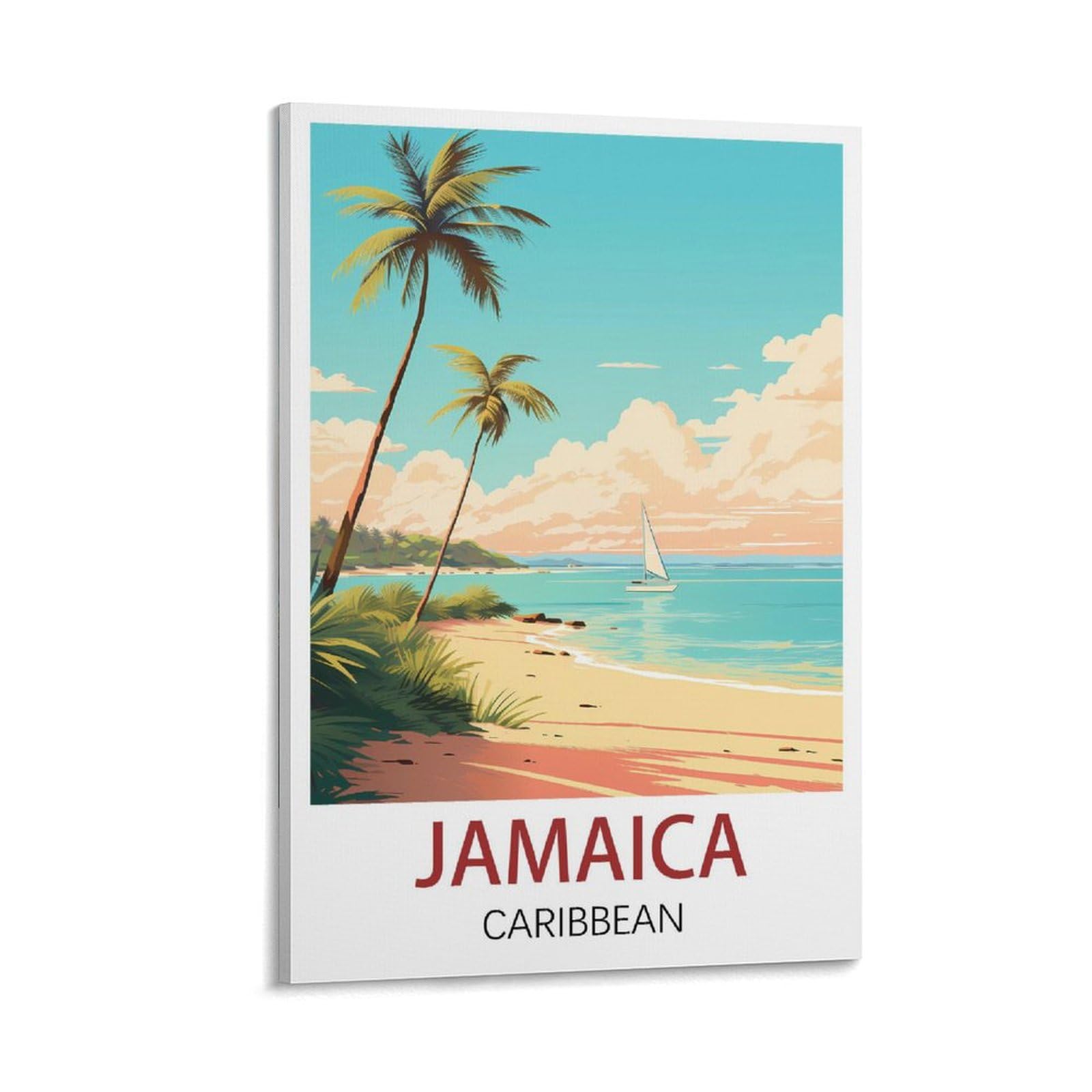 BAgLev Jamaica Caribbean Vintage Travel Poster 16x24inch(40x60cm) Canvas Art Poster And Wall Art Picture Print Modern Family Bedroom Decor Posters
