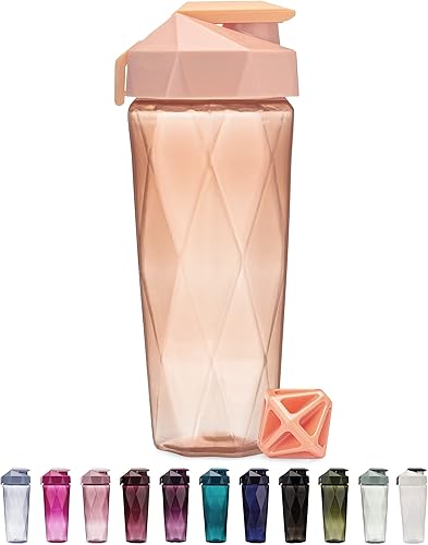 Botella mezcladora clásica de 28 onzas Botella mezcladora de proteínas con agitador de diamante Taza agitadora con asa de transporte y apta para