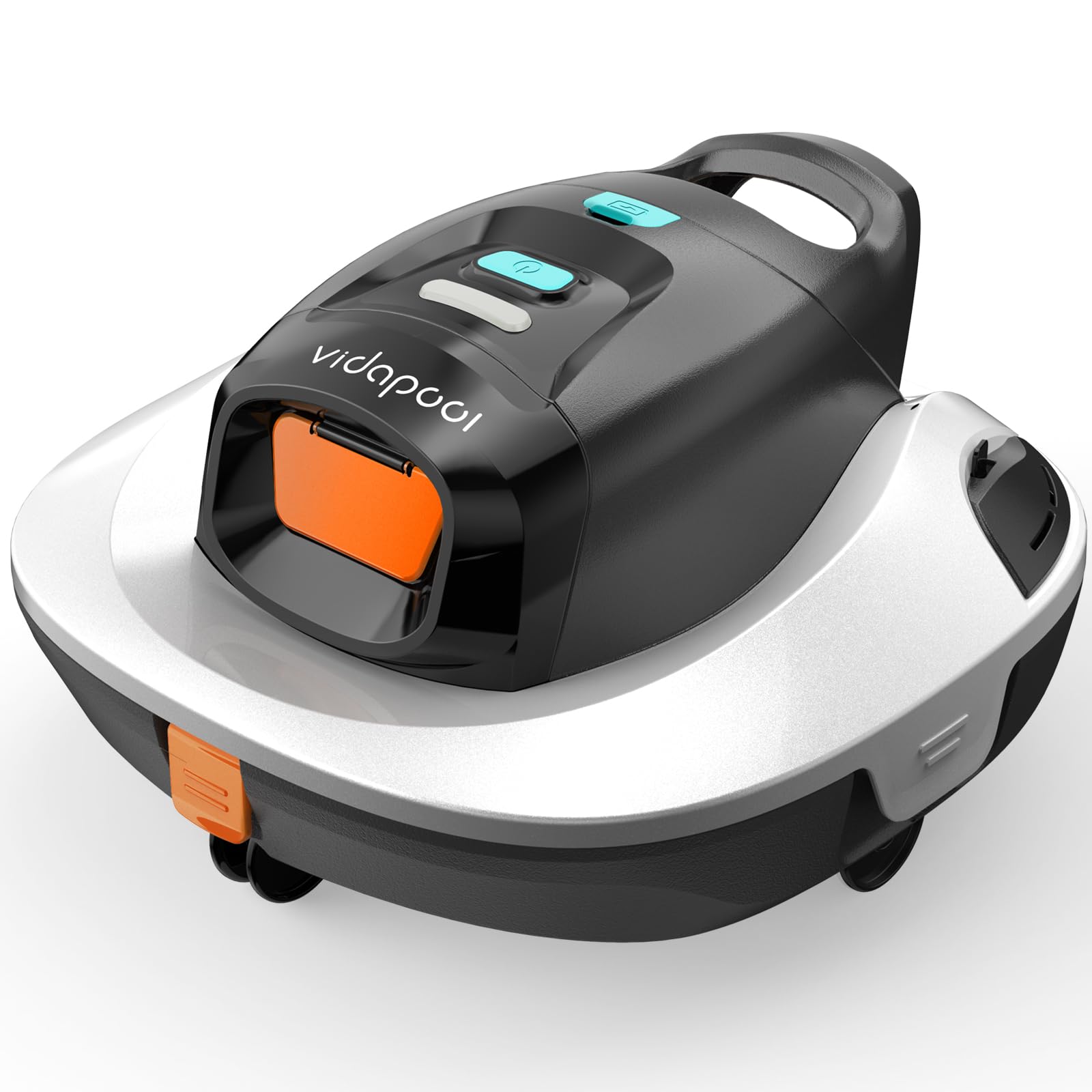 VidapoolCordless Robotic Pool Vacuum Cleaner,Portable Swimming Pool Cleaner Self-Parking Technology with LED Indicator,Ideal for above Ground/Flat Pools up to 860 Sq.Ft,Lasts 90 Mins White