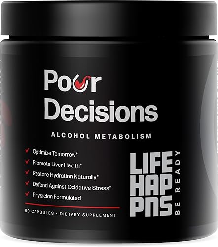 Pour Decisions - Metaboliza el alcohol para una fácil recuperación y mejores mañanas - Soporte e hidratación hepática - Desintoxicación - Restaura