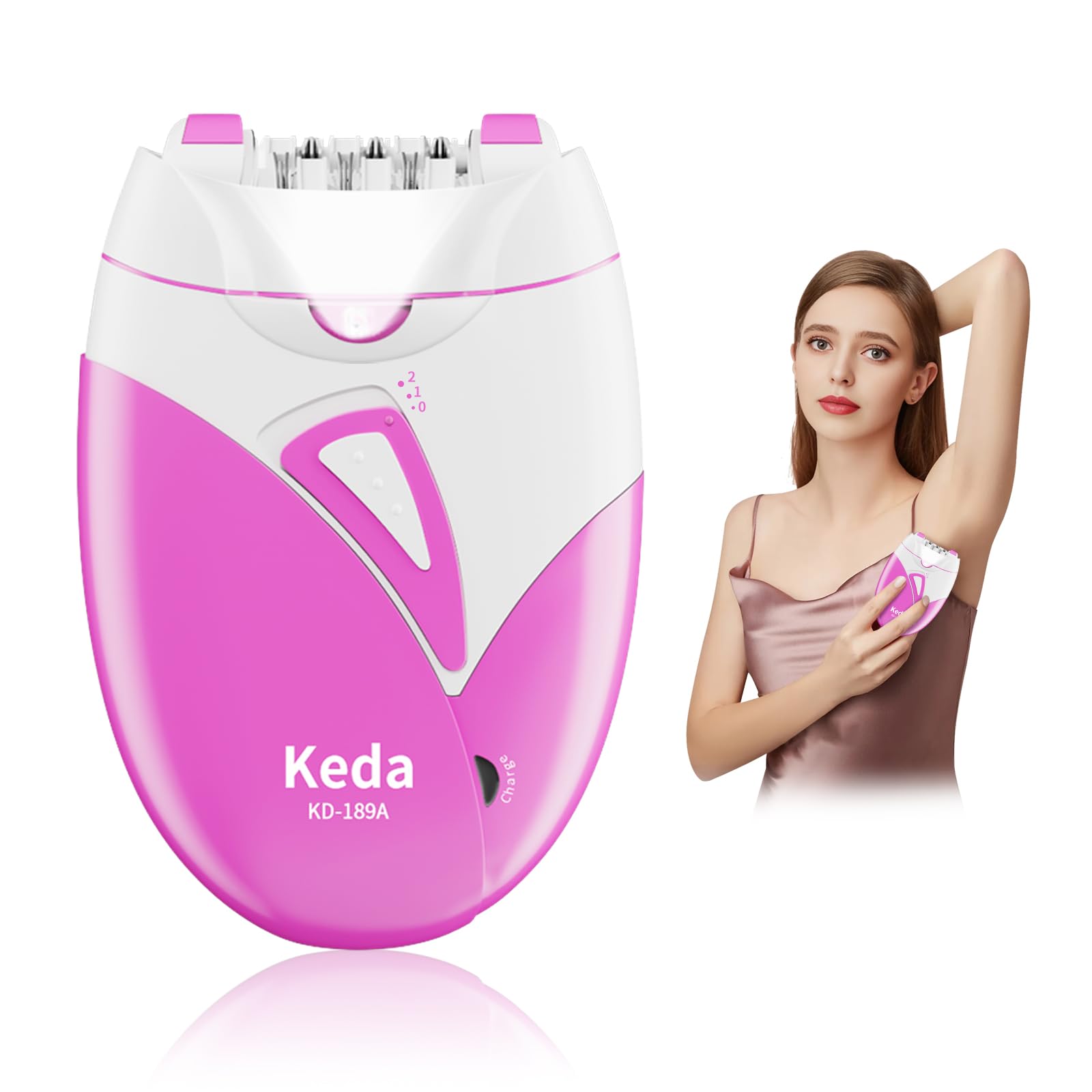 Epilators Hair Removal for Women, 2 Speeds Facial Hair Removal for Women, Rechargeable Epilator for Women Face Arm Bikini Area Legs Underarm, Cordless Electric Lady Shaver & Trimmer, Portable Epilator