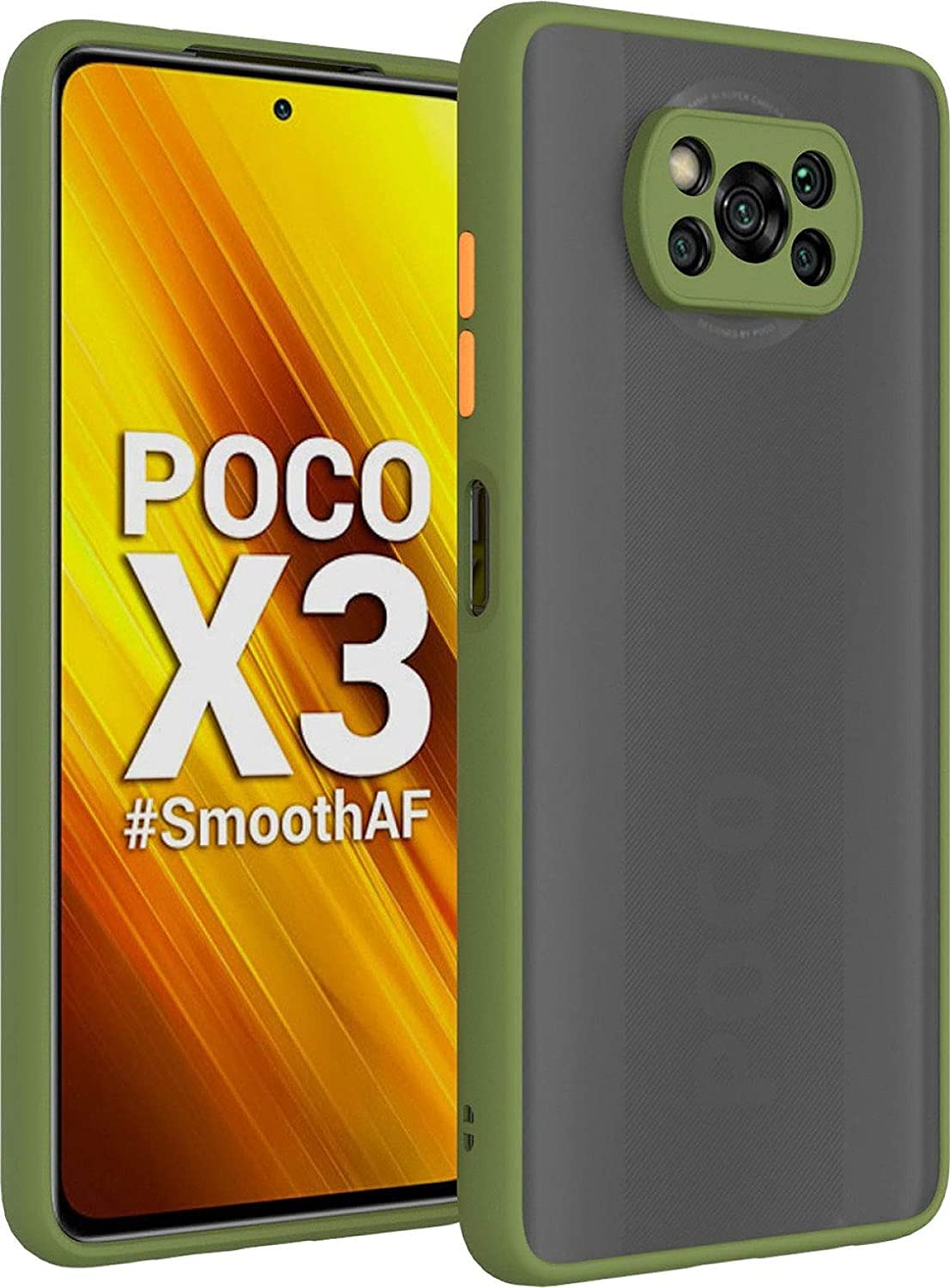 Glasgow Matte Back Case for Poco X3 Pro Back Case Cover Matte Translucent (Camera Protection) - Green (B09874N9YC) Amazon Price History, Amazon Price Tracker