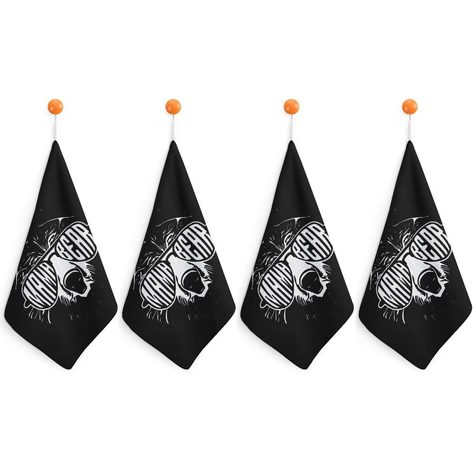 CGSBNGHA Mama-Bears with Eyesglasses Hand Towel Hanging Face Towels Cleaning Cloths Handkerchief for Bathroom Kitchen