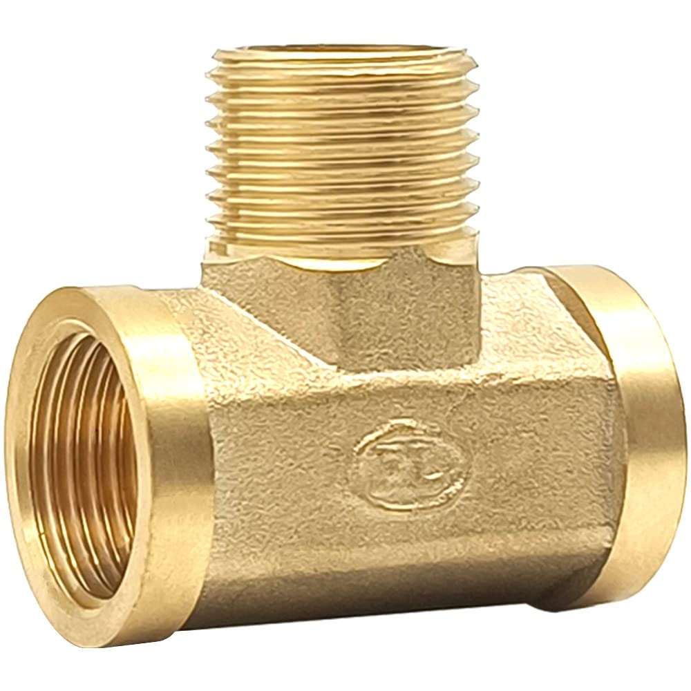 2 Pièces Raccord Plomberie De Type T, 1/2 Pouce Raccords En T En Laiton
