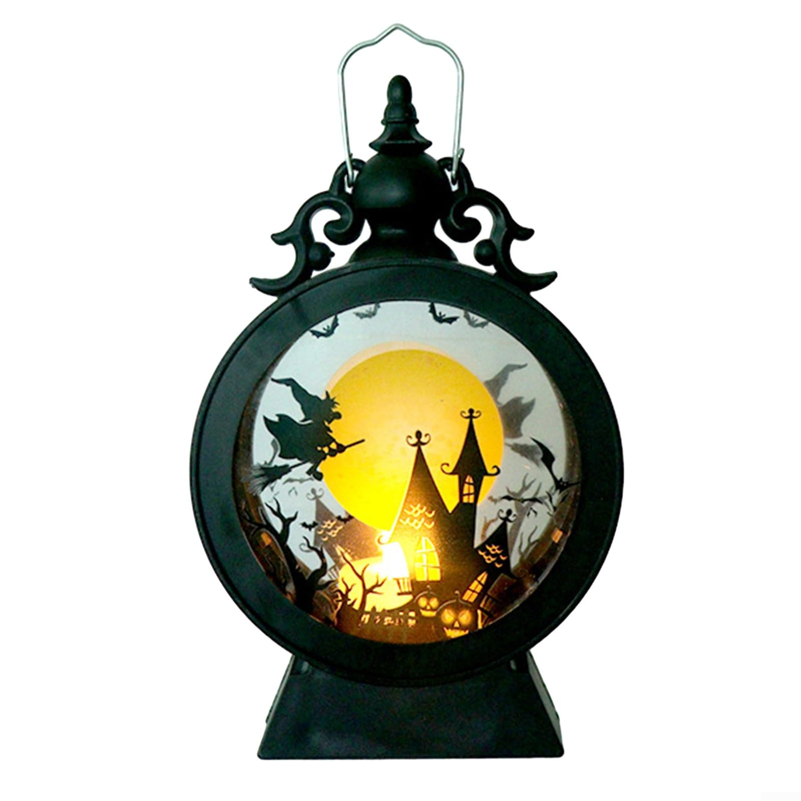 DAZZLEEX Halloween Flame Lantern,Halloween Lamp Decorative Light Lantern LED Electronic Candle Light for Garden Landscape Bar,witch