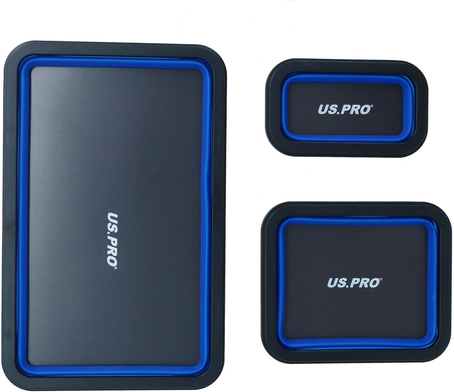 Magnetic Collapsible Rubber Parts Tray Storage Holder Container Oil Resistant 3pc