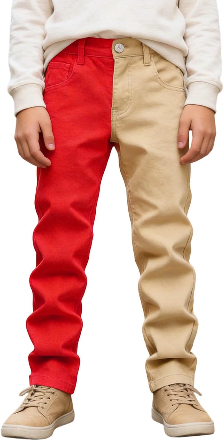 Baggy Jeans Boys Pull-On Skinny Slim Fit Casual Relaxed Children's Jogger Active Athletic Youth Outdoor Soft Teenage Trousers