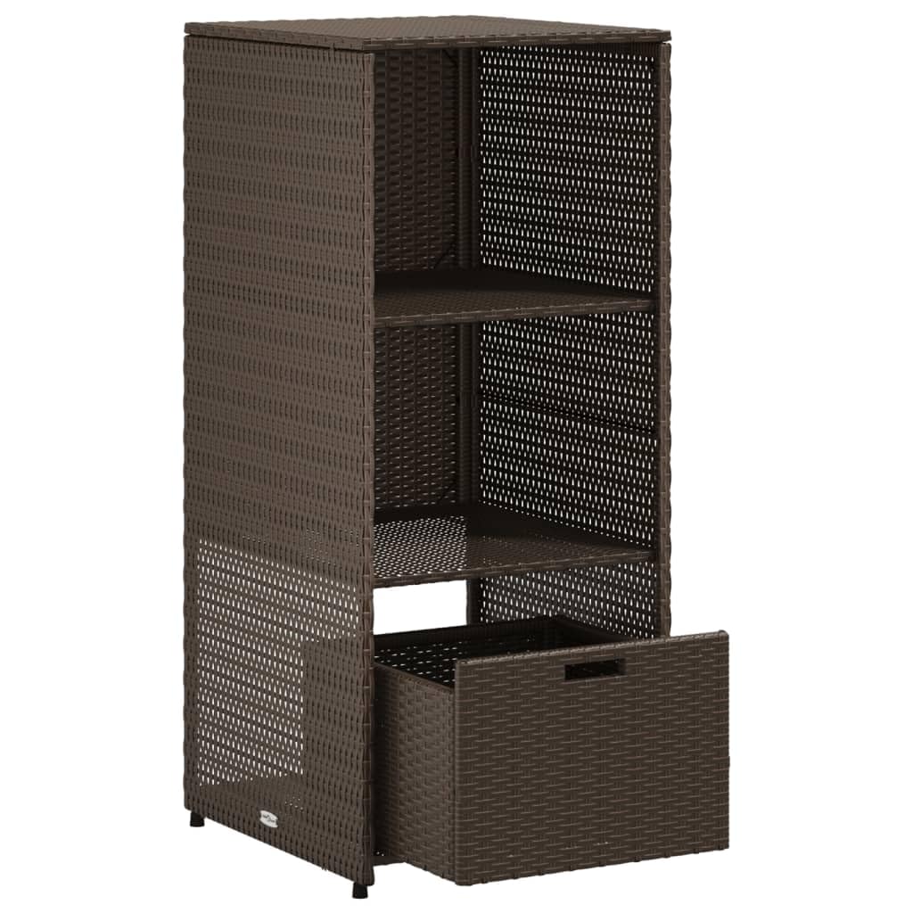 vidaXL Gartenschrank Geräteschrank mit Türen Braun Poly Rattan