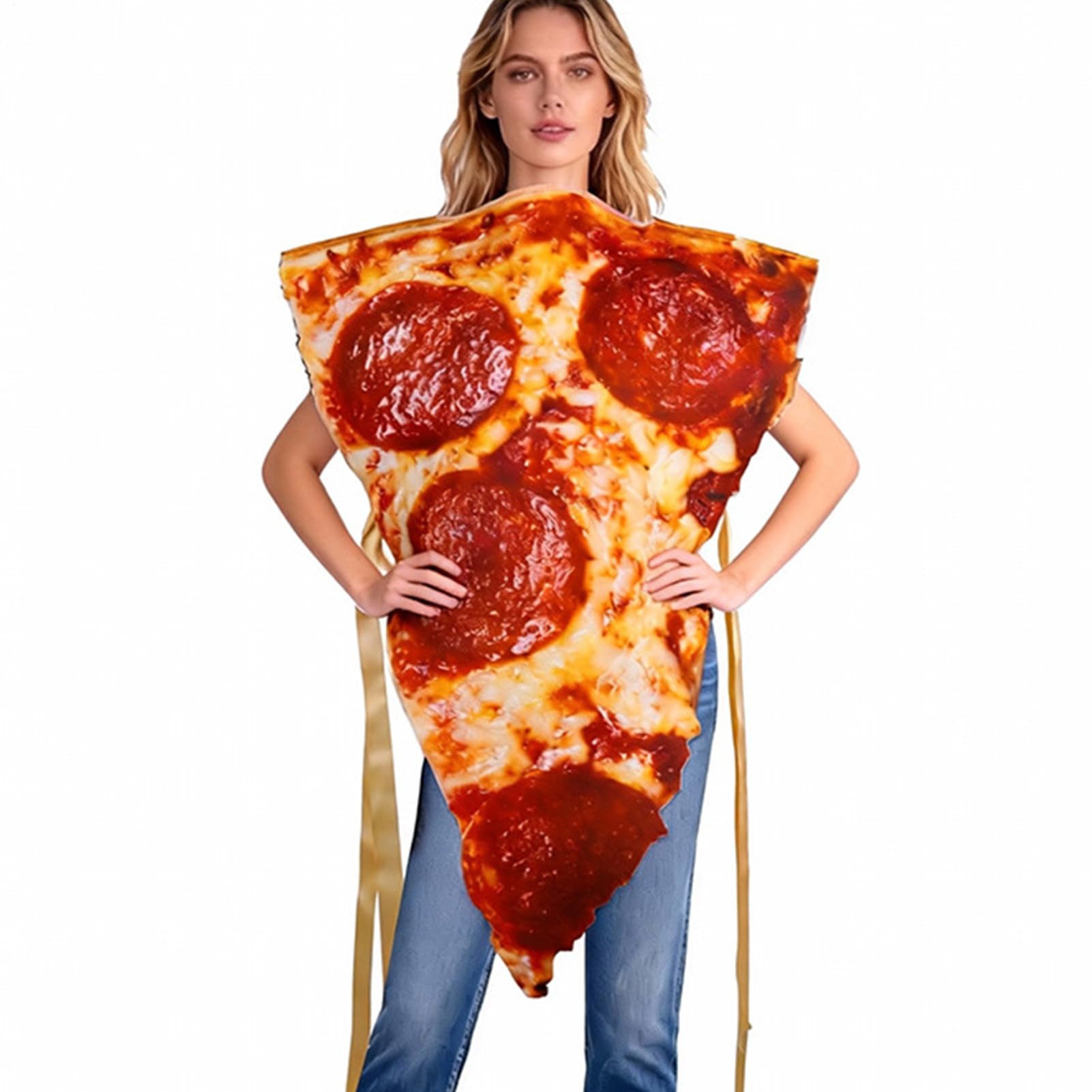 zhonnic Costume in the Shape of a Pizza Slice | Realistic Food Cosplay Fancy Dress Outfit, Halloween Costume Pizza Piece | For Birthday Christmas Adults Children Couples Fancy Dress Party Carnival