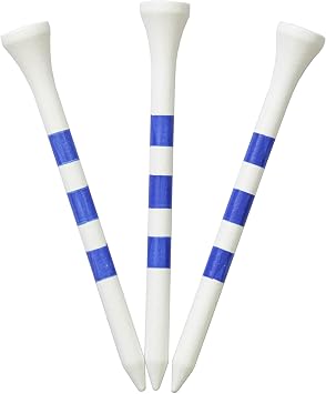 Longridge 's True Hite Wooden Golf Tees 83mm 20Pcs, Blue/White