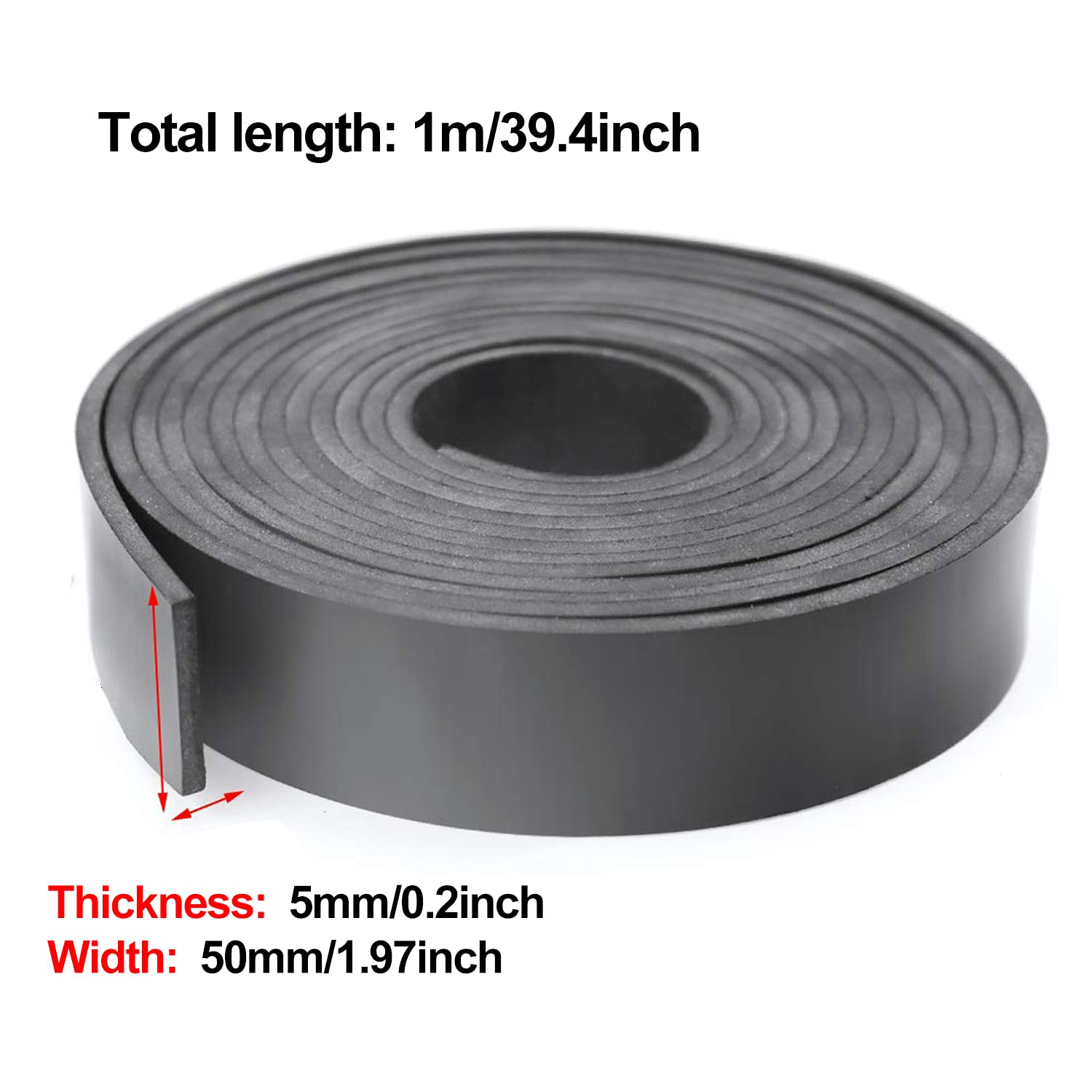 Bande Caoutchouc Autocollante Néoprène 2mm X 25mm X 3m - Étanchéité, Protection Sol, Anti-vibration