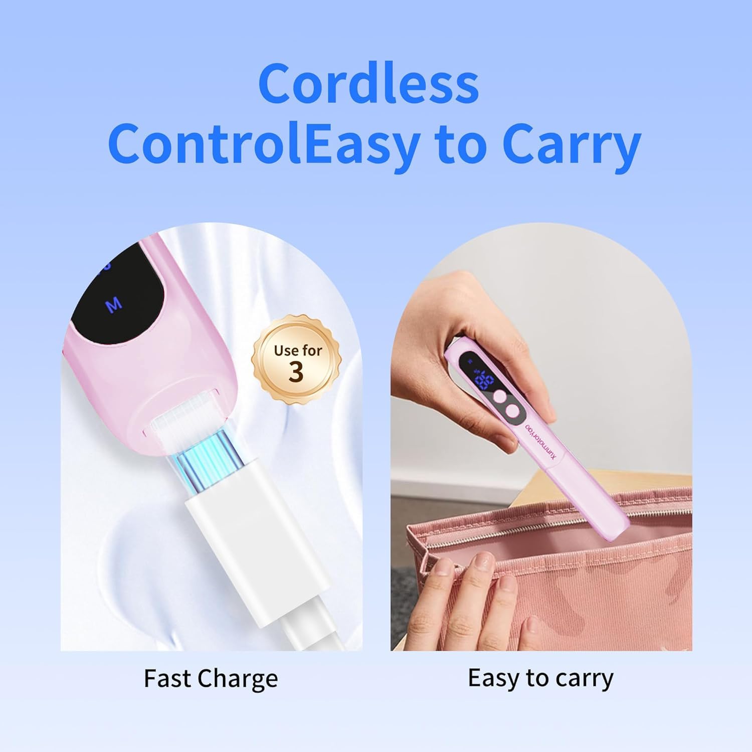 Fresa per Unghie Professionale Intelligente Led Portatile Manicure e Pedicure Elettrico Unghie Portatile Fresa Trapano Chiodo per Casa e Salone Set,Viola