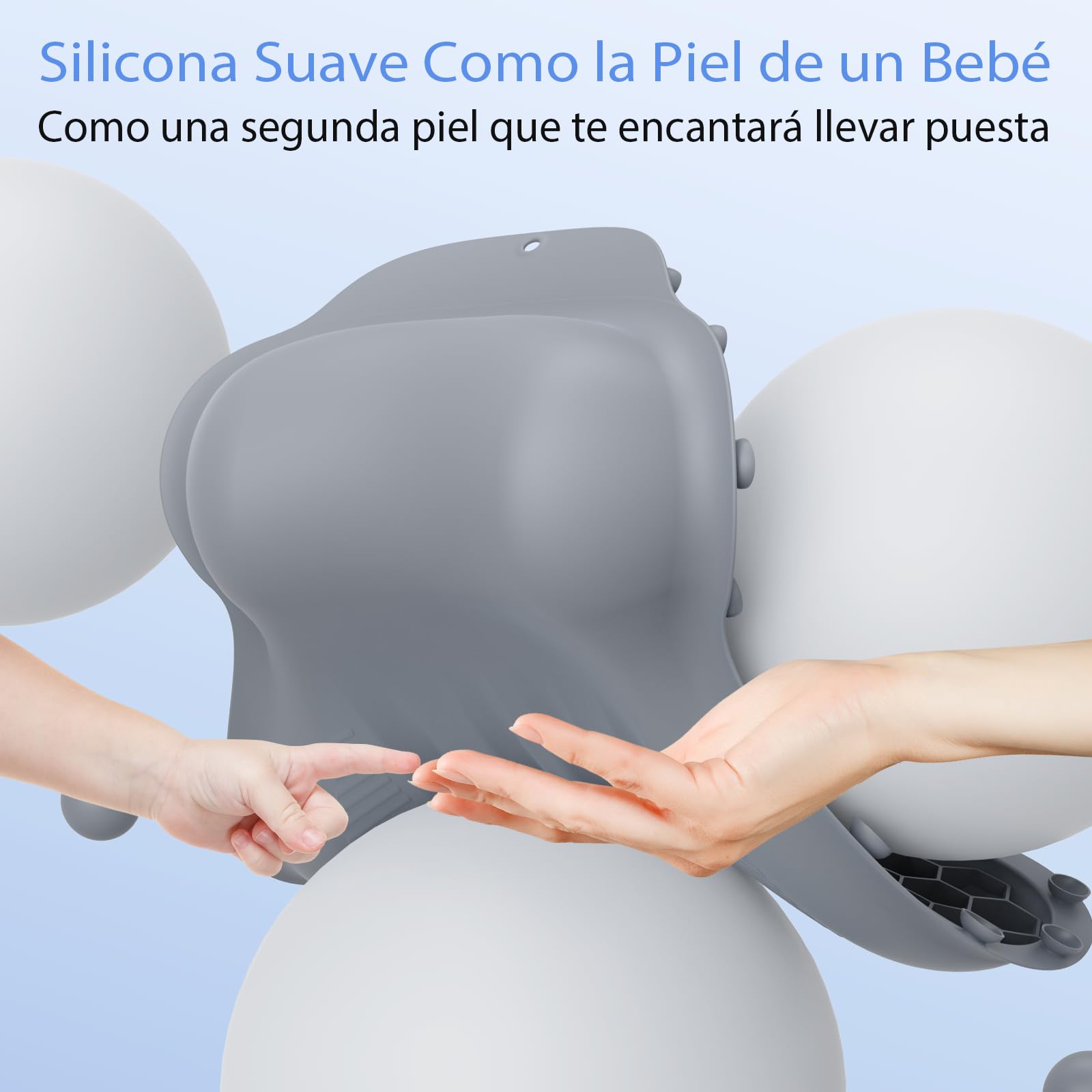 Almohada de Baño de Silicona, Soporte para Cabeza/Cuello/Espalda y Airbag Inflable 4D con Sistema de Presión, Ventosas Antideslizantes Reforzadas, Secado Rápido, Fácil de Almacenar L