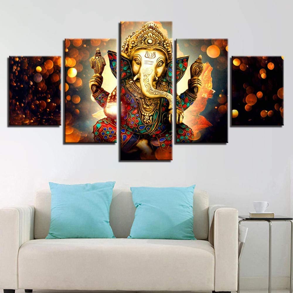 Multi Panel Wall Art 5 Piece Print On Canvas Pictures Shiva 