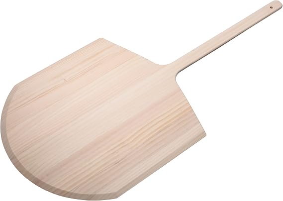Winco 20 x 20 Tan Wood Pizza Peel | Long handle Beveled edge Wide blade Great for Pizza Transfer Ovens Baking and Pizzerias