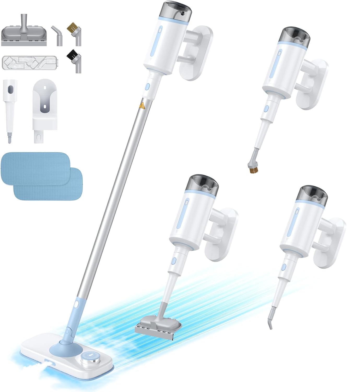 Steam Mop with Detachable Steamer Suitable for Hardwood, Tile and All Floors, Powerful Handheld Steam Cleaner for Home, Floor Steamer with Multifunctional Attachments for Other Home Cleaning