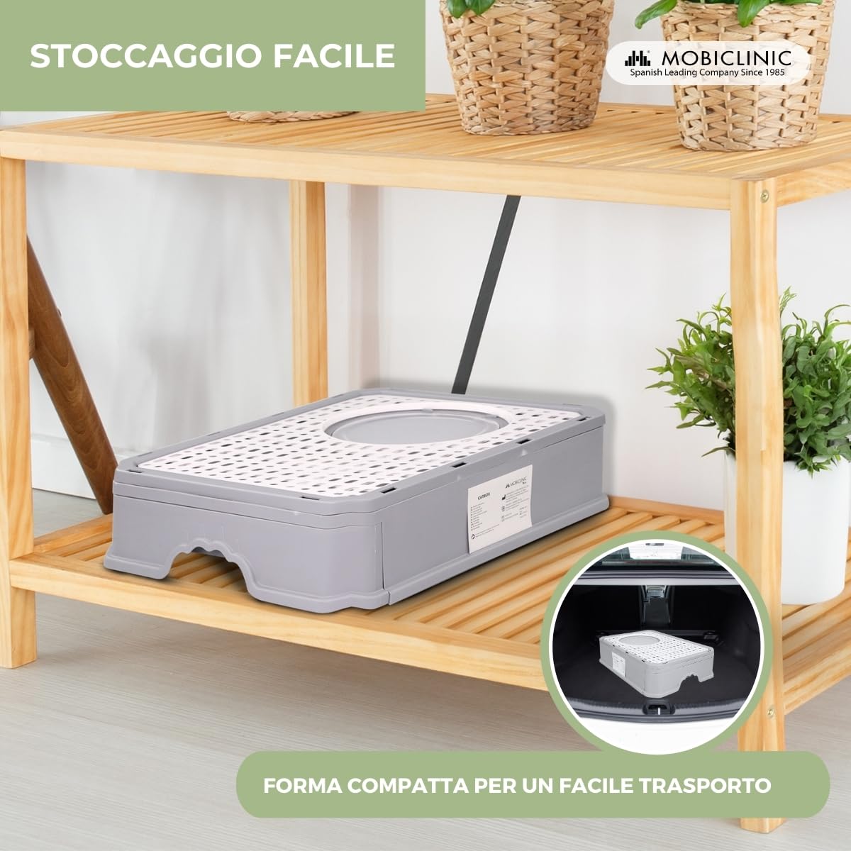Mobiclinic® pets, Lettiera per gatti coperta, Cassetto estraibile, Include palett, Catbox, Doppia entrata frontale e superiore con coperchio, Griglia, Struttura smontabile