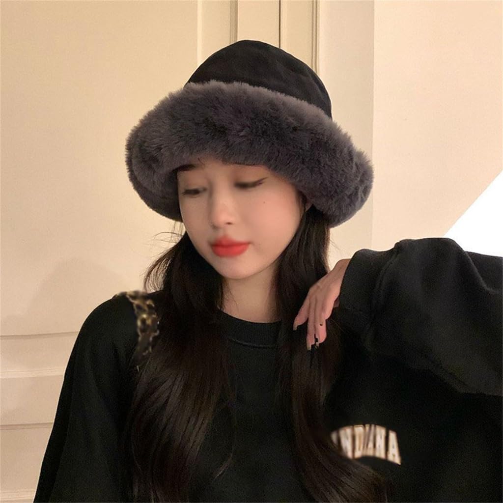 Thickened Plush Hat Female Padded Bucket Hat Female Cold-proof Thickened Warm Ear Protection Hat
