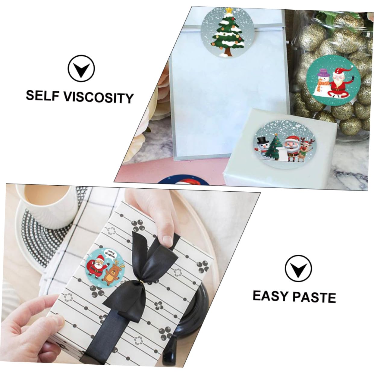 VILLCASE 12 Rotolo adesivo natale etichette adesive adesivi natalizi lavoretti di natale bricolage etichetta di adesivi per album adesivi in ​​lamiera di rame