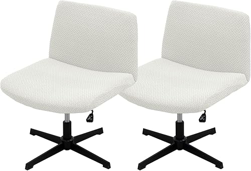 Dimatic Fundas para silla de oficina sin brazos, funda ancha cruzada para silla de escritorio, funda elástica de jacquard giratorio para silla de