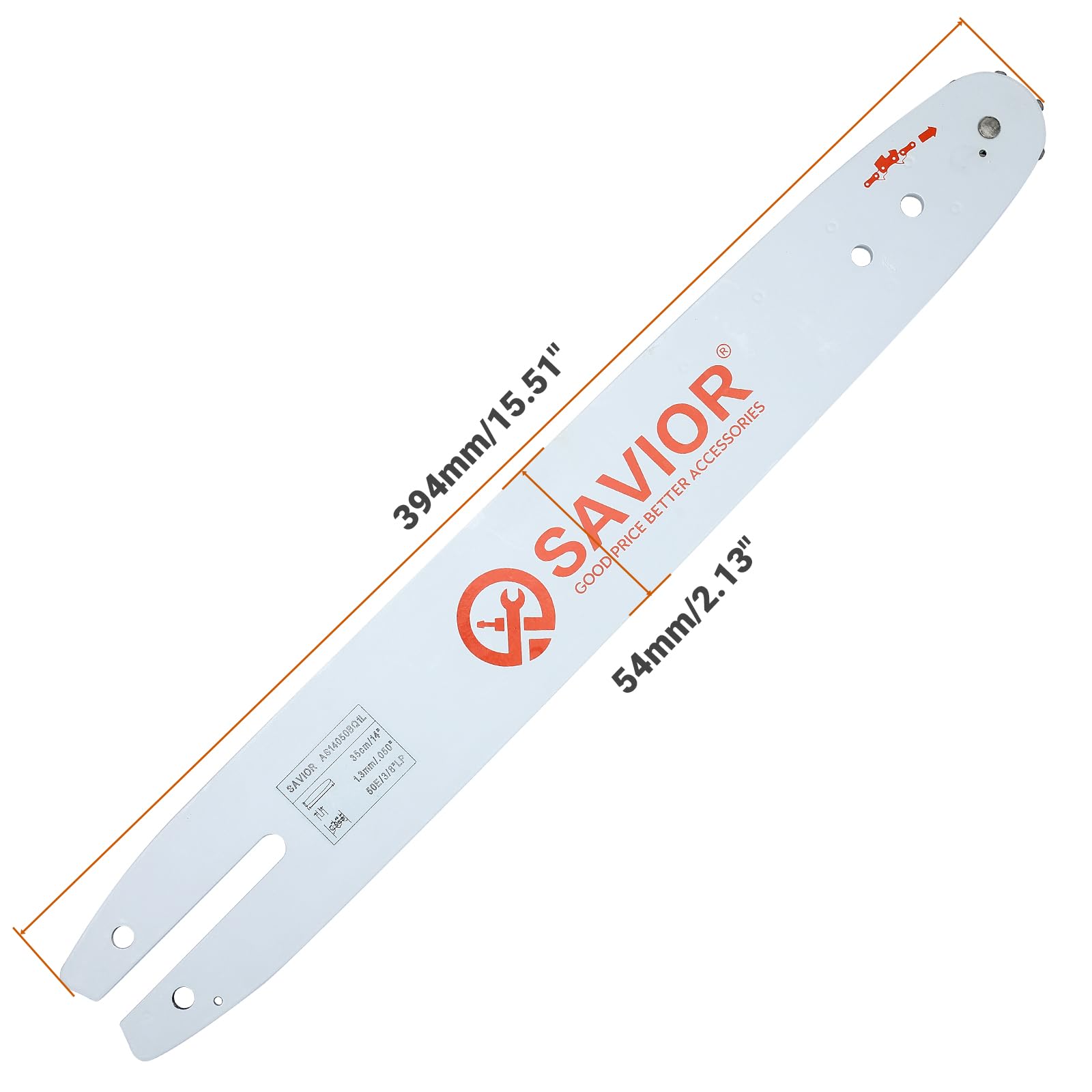 SAVIOR 2-pack MS180 Sägeketten mit 35 cm Schwert & Schwertschutz, Ersatz für Stihl 30050004809, Ersatzkette 3/8"LP 1,3 mm 50 TG für MS181 MS210 MS230 MS231 und mehr