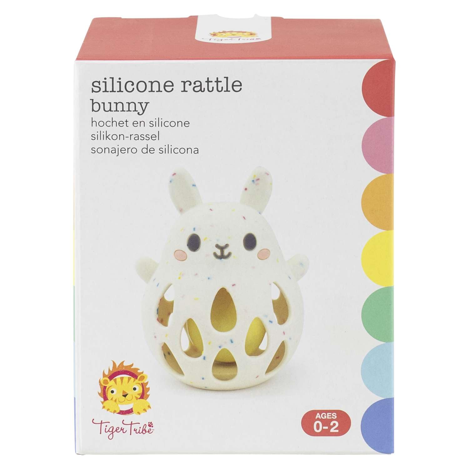 Tiger Tribe Silicone Bunny Baby Rattle Sensory & Teething Toys, Made with Non-Toxic Food-Grade Silicone, Suitable from Birth