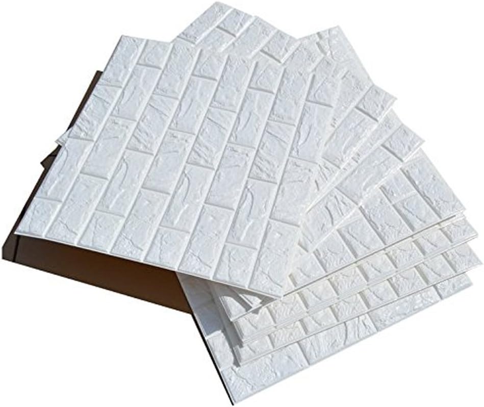 1 PCS 3D Imitation Brick White Wall Stickers,Christmas Decoration DIY Waterproof Self Adhesive Decorative Wallpaper 60CMx60CM