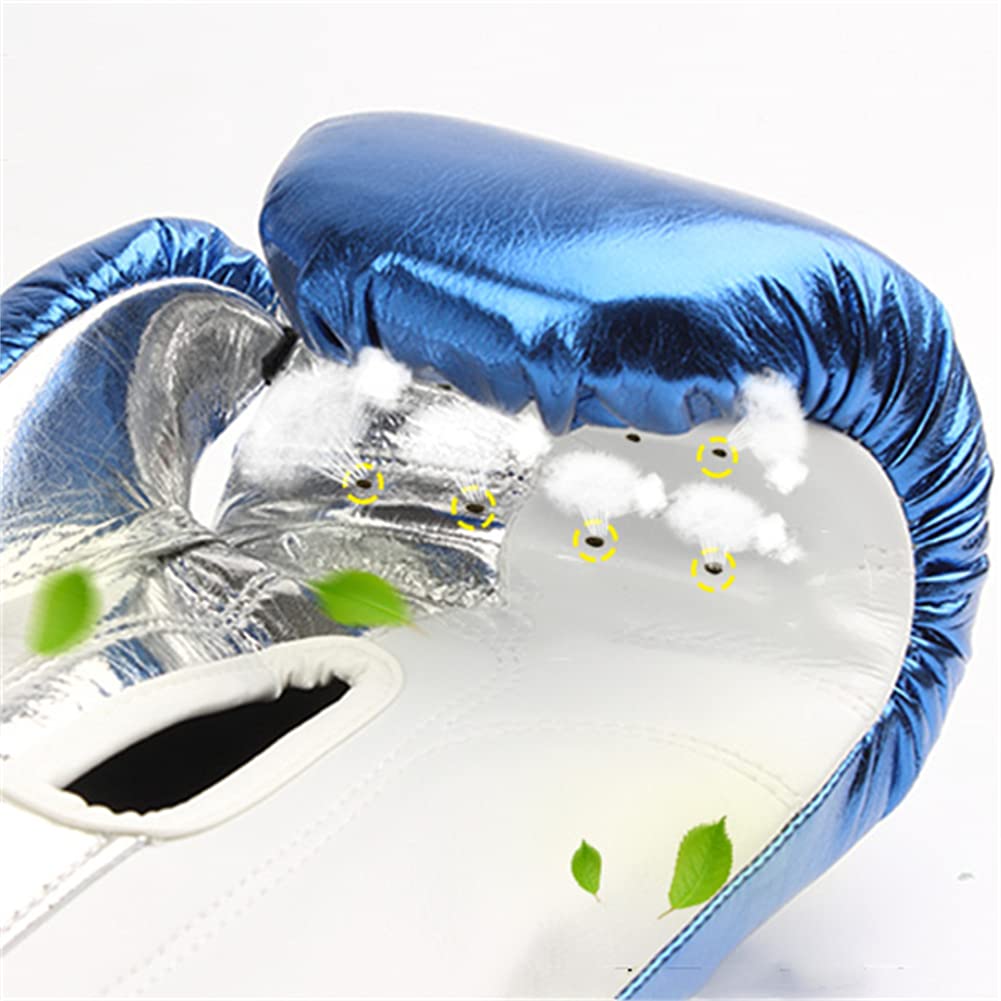 Guanti da Boxe Sparring Muay Thai, Gel Sparring Guanti da Allenamento, per Boxe, Allenamento, Borse per punzoni, combattimenti gratuiti, Grappling, Arti Marziali, qualità Professionale,Blu,12OZ